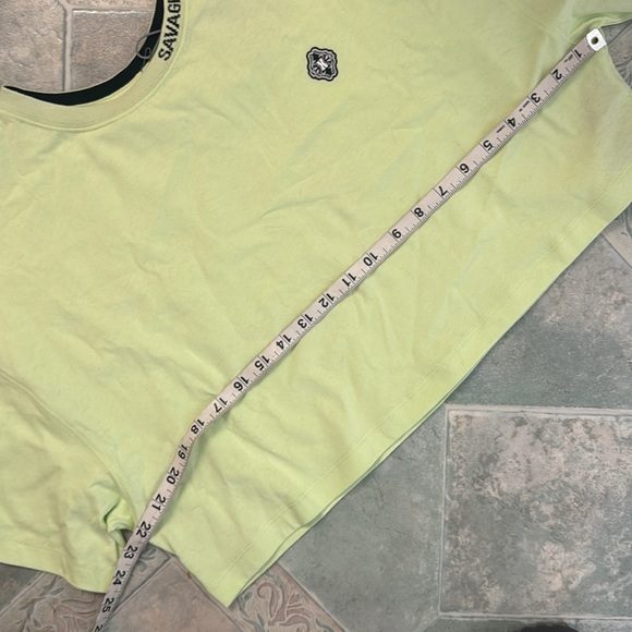 Fenty Savage X Lime Green Yellow Crop Top Tee Rihanna size Large New With Tags - Picture 9 of 10